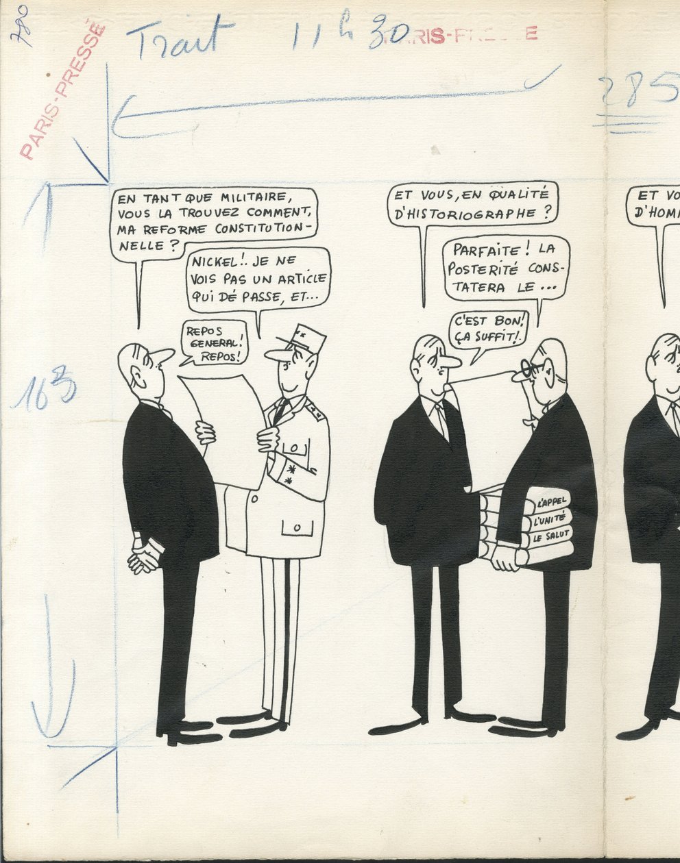 Paris-Presse, szatirikus a B  W-ban alkotó: Jacques Faizant