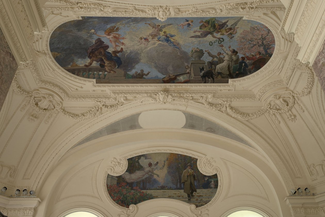Décoration du pavillon Nord du Petit Palais - Le triomphe de Paris (mennyezet) - Paris, capitale intellectuelle (Demi-coupole), 1913 és 1919 között (olaj) alkotó: Jacques Fernand Humbert