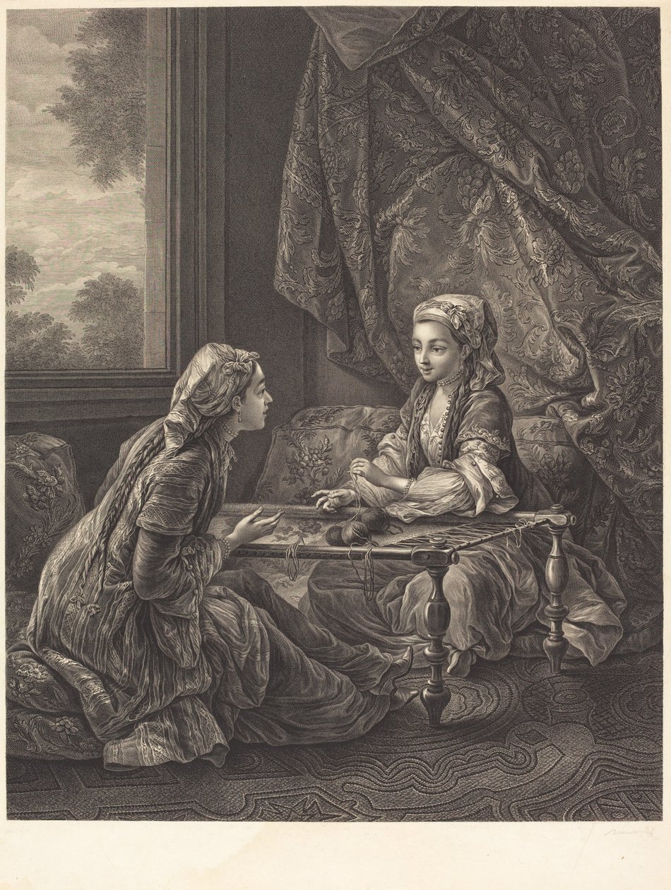La Confidence alkotó: Jacques Firmin Beauvarlet after Carle Van Loo