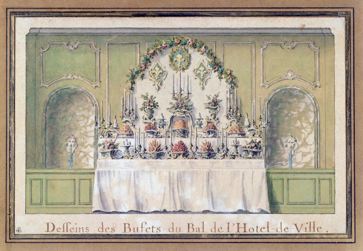 Bálbüfé a Hotel de Ville-ben, Párizs, 1745 alkotó: Jacques François Blondel