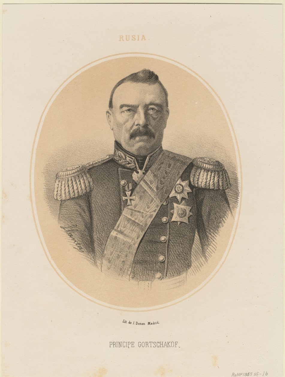 Mihail Dmitrijevics Gorcsakov herceg portréja 1795-1861, 1865 alkotó: Jacques Francois Gauderique Llanta