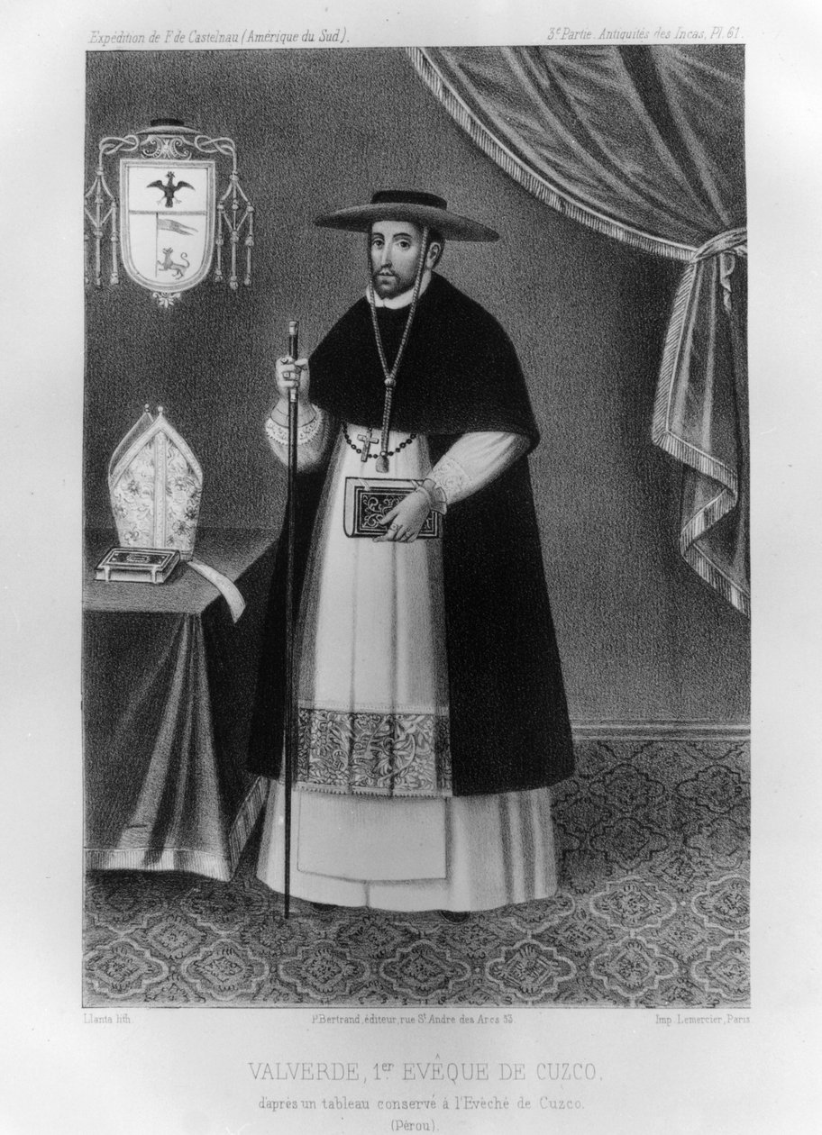 Vincente de Valverde, Cuzco első püspöke, 1852. alkotó: Jacques Francois Gauderique Llanta