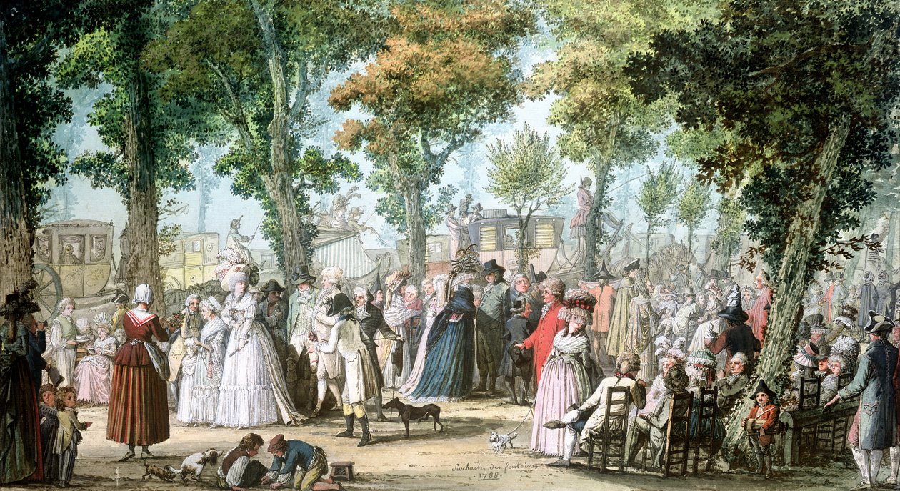 Sétány a Boulevard du Temple-ben, 1788 alkotó: Jacques Francois Joseph Swebach