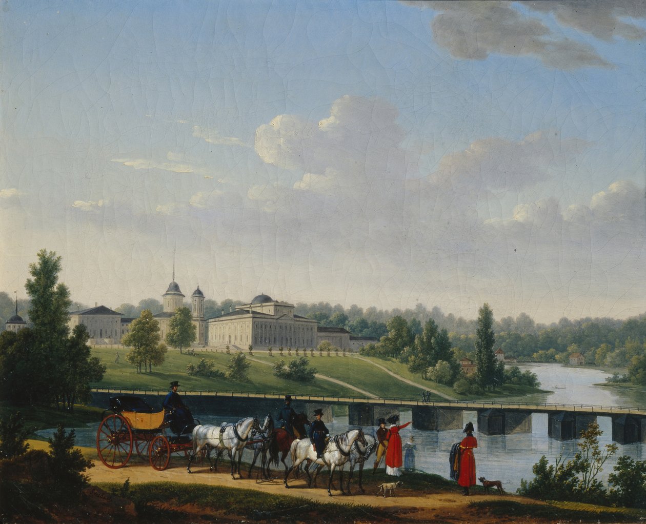 A séta. A Golicin-birtok, Pekhra-Jakovlevszkoje, 1820 alkotó: Jacques Francois Joseph Swebach