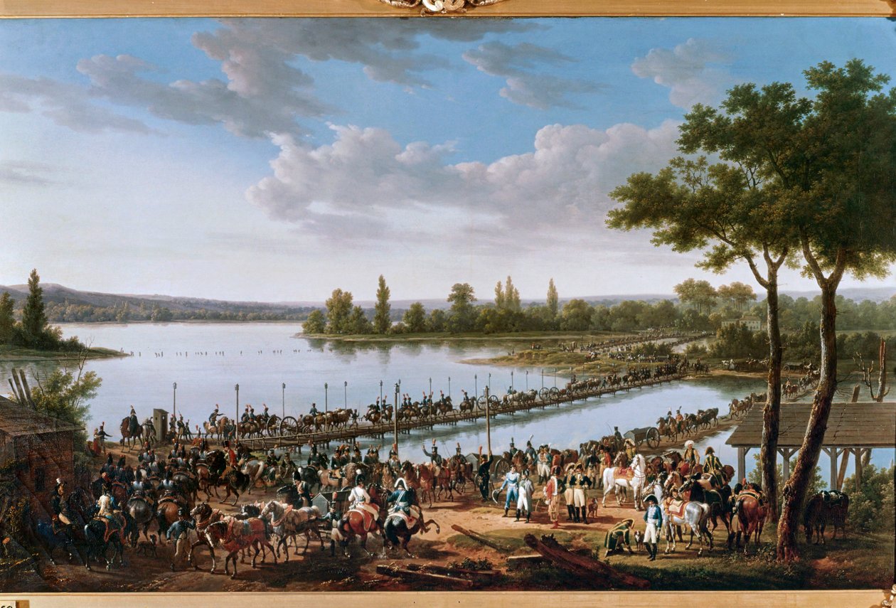 Napóleon átkelése a Dunán a wagrami csata előtt ... (festmény, vászon) alkotó: Jacques Francois Joseph Swebach