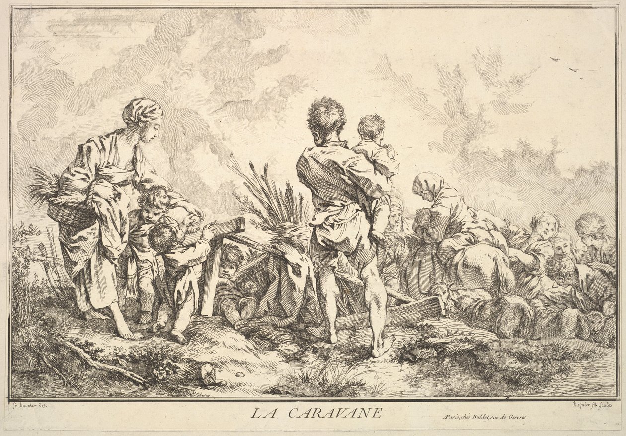 A karaván, a 18. század közepe-vége. alkotó: Jacques Gabriel Huquier