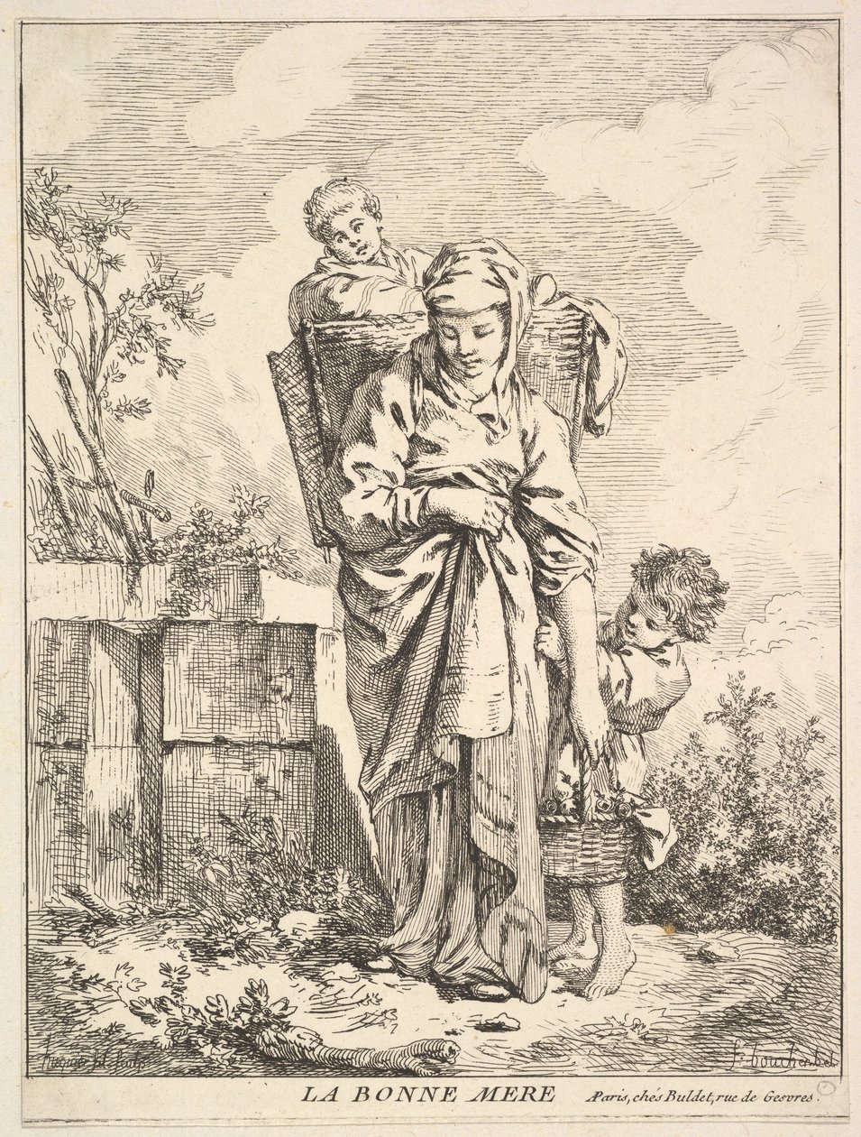 A jó anya, 18. század. alkotó: Jacques Gabriel Huquier