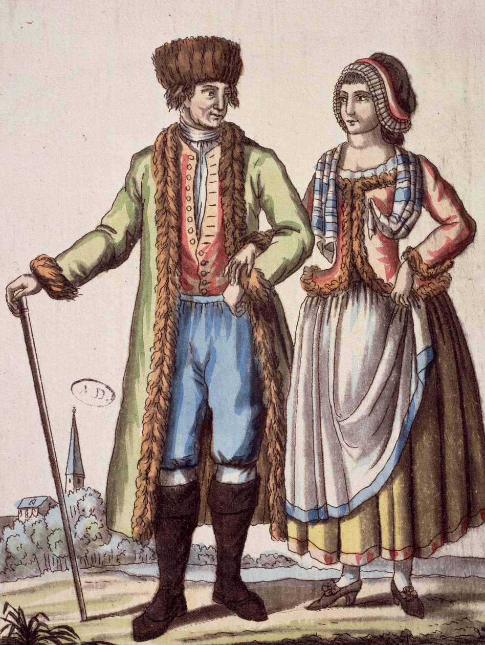 Prágai pár, Jacques Grasset de Saint - Sauveur metszet (1757-1810) alkotó: Jacques Grasset de Saint Sauveur
