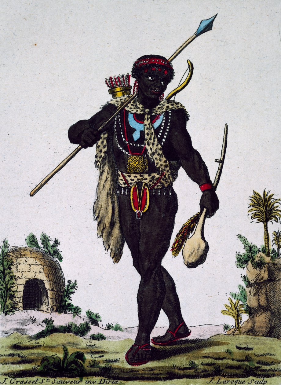 Férfi a Namaquas törzsből, Afrikából, metszet az utak enciklopédiájából alkotó: Jacques Grasset de Saint Sauveur