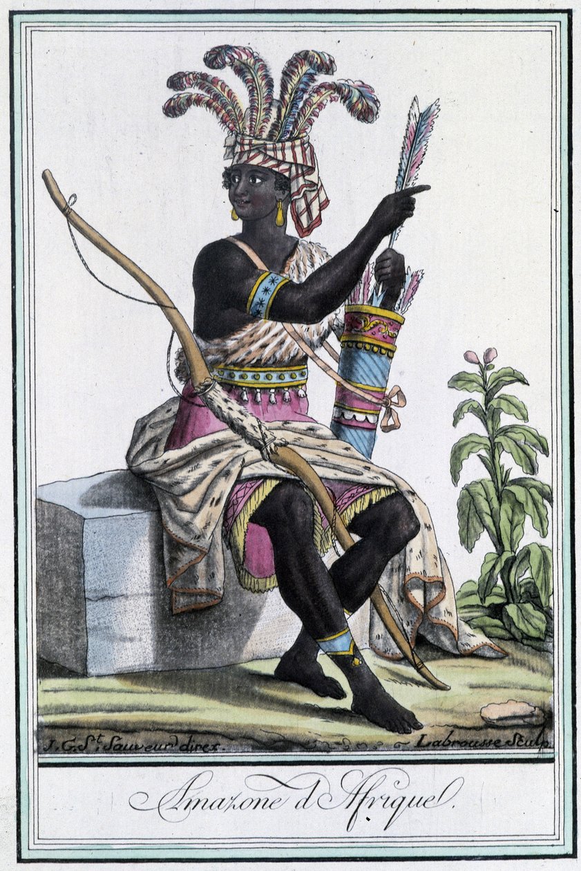 Afrikai Amazon - Grasset St Sauveur „” Utazások enciklopédiájában”, szerk. 1796 alkotó: Jacques Grasset de Saint Sauveur