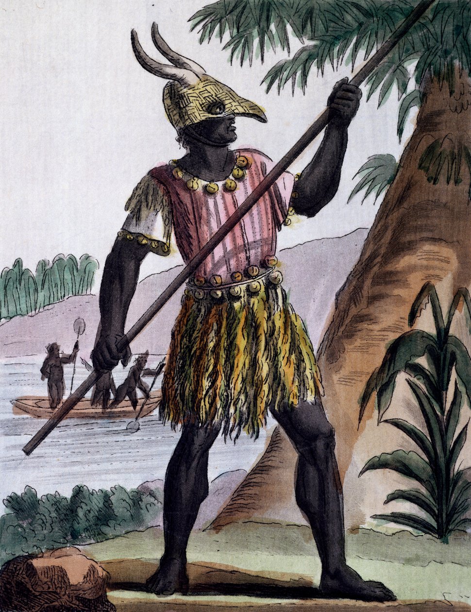 A szenegáli Goree-szigeten lévő négerek körülmetélésére szolgáló rúd, színes metszet Labrousse rajzából (aktív 1796), az Encyclopedia of voyagesből, Jacques Grasset de Saint-Sauveur (1757-1810) alkotó: Jacques Grasset de Saint Sauveur