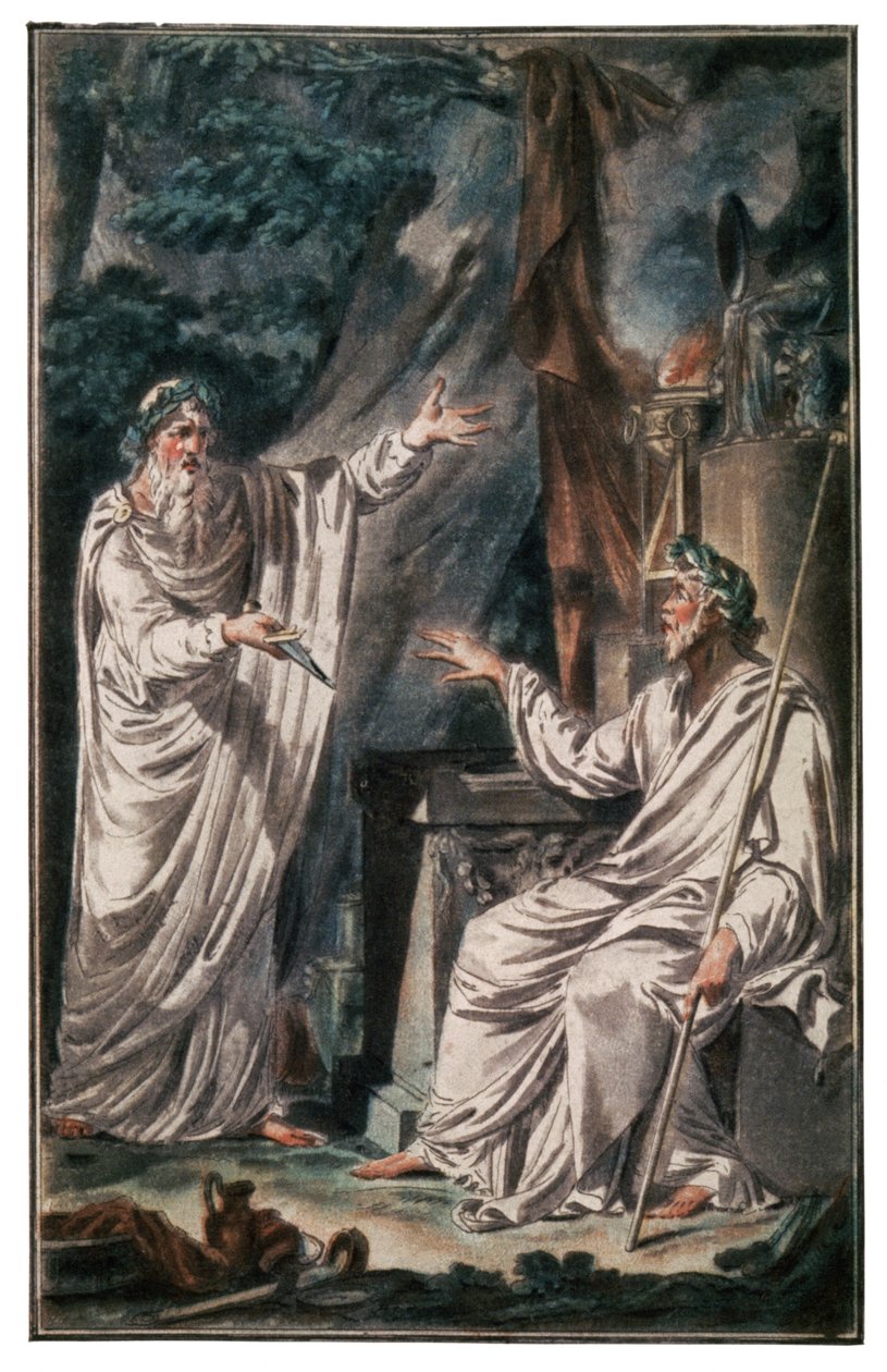 Kelta druidák, 1790 körül (metszet) alkotó: Jacques Grasset de Saint Sauveur