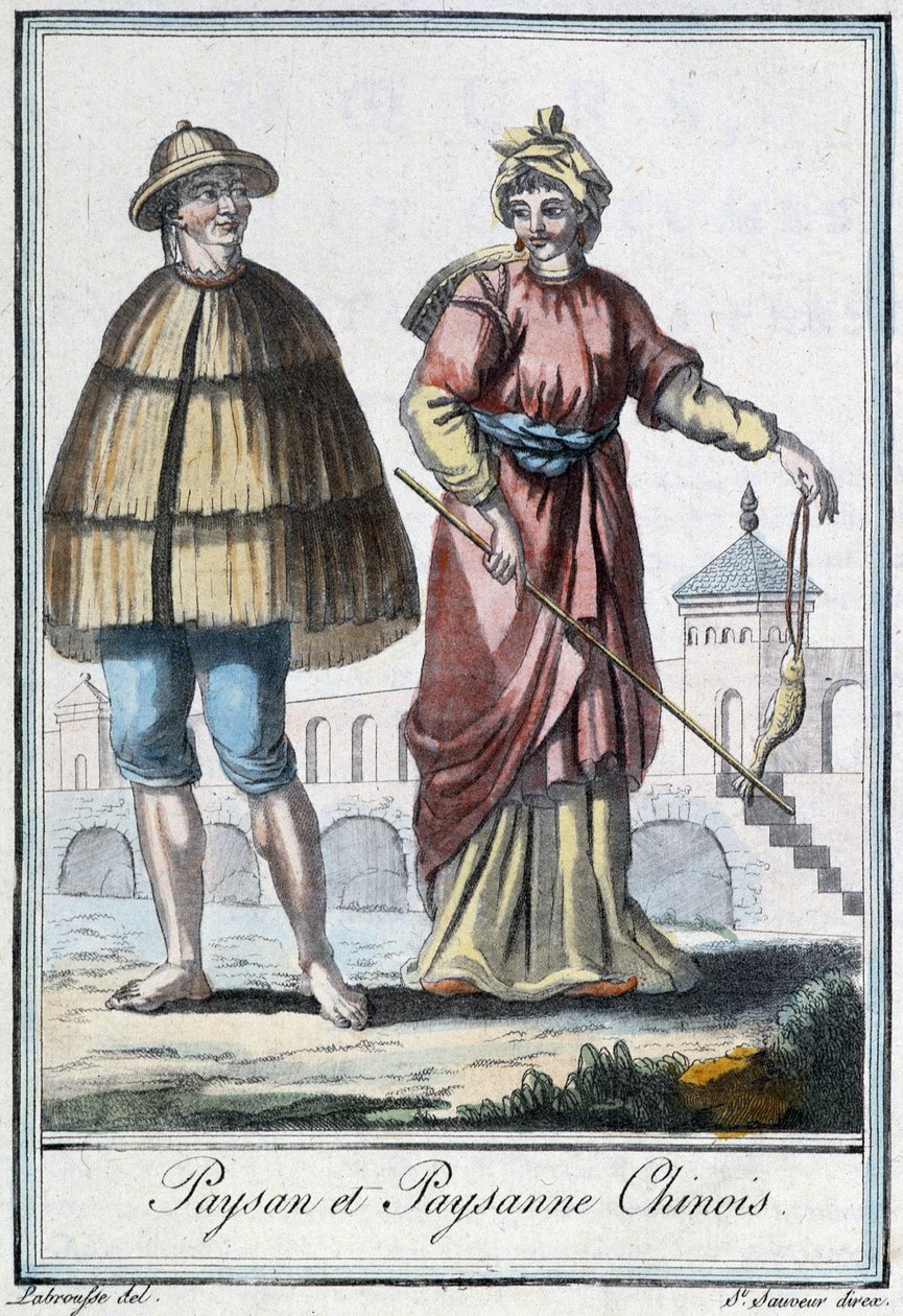 Kínai paraszt és paraszt – Grasset St Sauveur „” Utazások enciklopédiájában”, szerk. 1796 alkotó: Jacques Grasset de Saint Sauveur