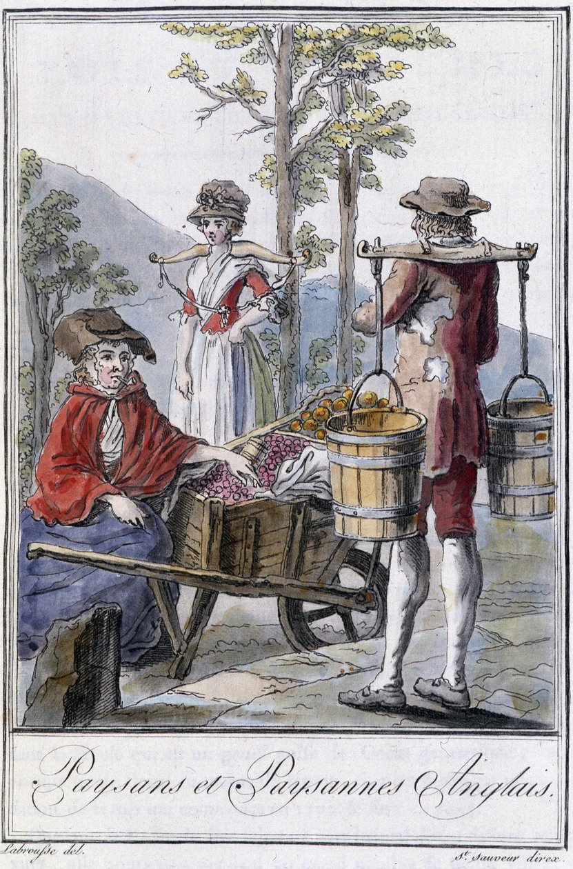 Angol parasztok és parasztok – Grasset St Sauveur „” Utazások enciklopédiájában”, szerk. 1796 alkotó: Jacques Grasset de Saint Sauveur