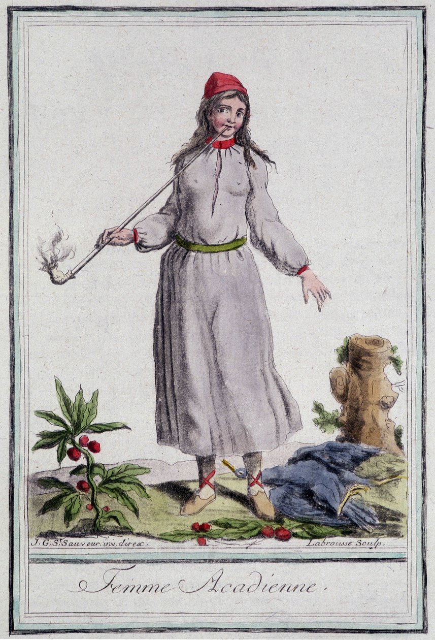 Acadian woman – Grasset St Sauveur „” Utazások enciklopédiájában”, szerk. 1796 alkotó: Jacques Grasset de Saint Sauveur