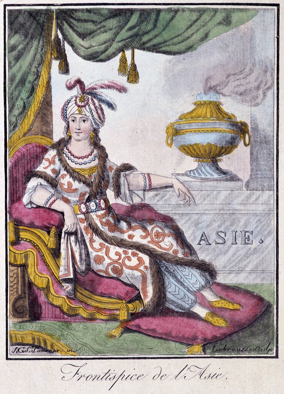 Ázsia frontispice – Grasset St Sauveur „” Utazások enciklopédiájában”, szerk. 1796 alkotó: Jacques Grasset de Saint Sauveur