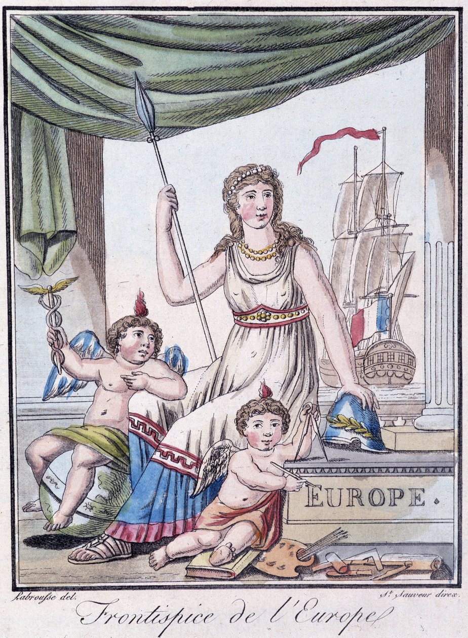 Európa Frontispice – Grasset St Sauveur „” Utazások Encyclopediájában” – szerk. 1796 alkotó: Jacques Grasset de Saint Sauveur