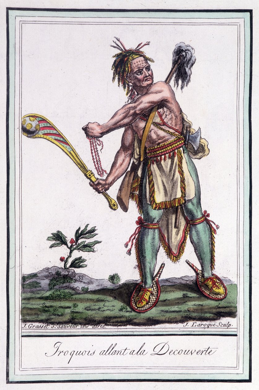 Irokéz „felfedezésre megy”” – Grasset St Sauveur, Párizs „” Utazások enciklopédiájában” alkotó: Jacques Grasset de Saint Sauveur