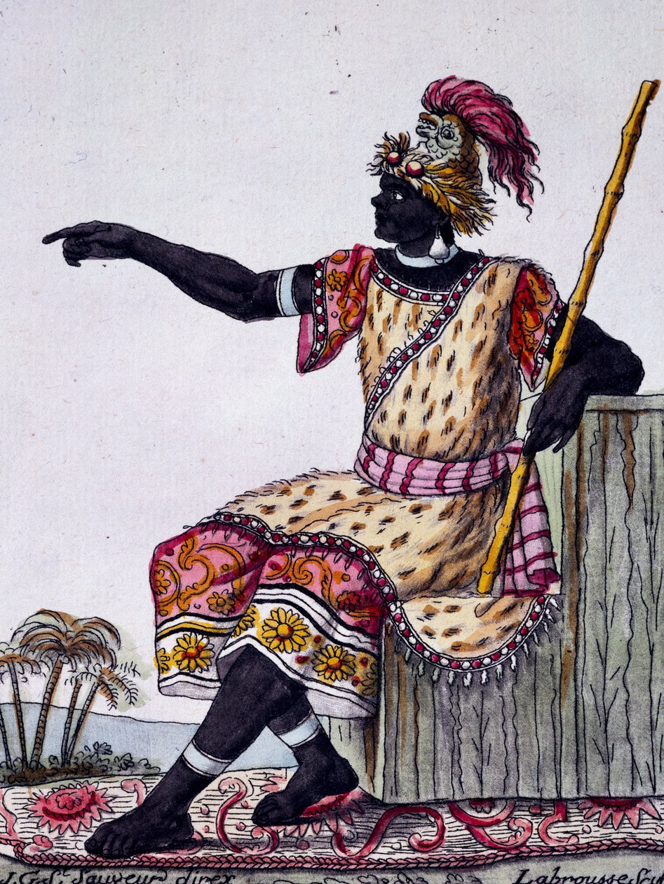 Loango királya, színes metszet Labrousse rajzából (aktív 1796), az Encyclopedia of voyagesből, Jacques Grasset de Saint-Sauveur (1757-1810) alkotó: Jacques Grasset de Saint Sauveur