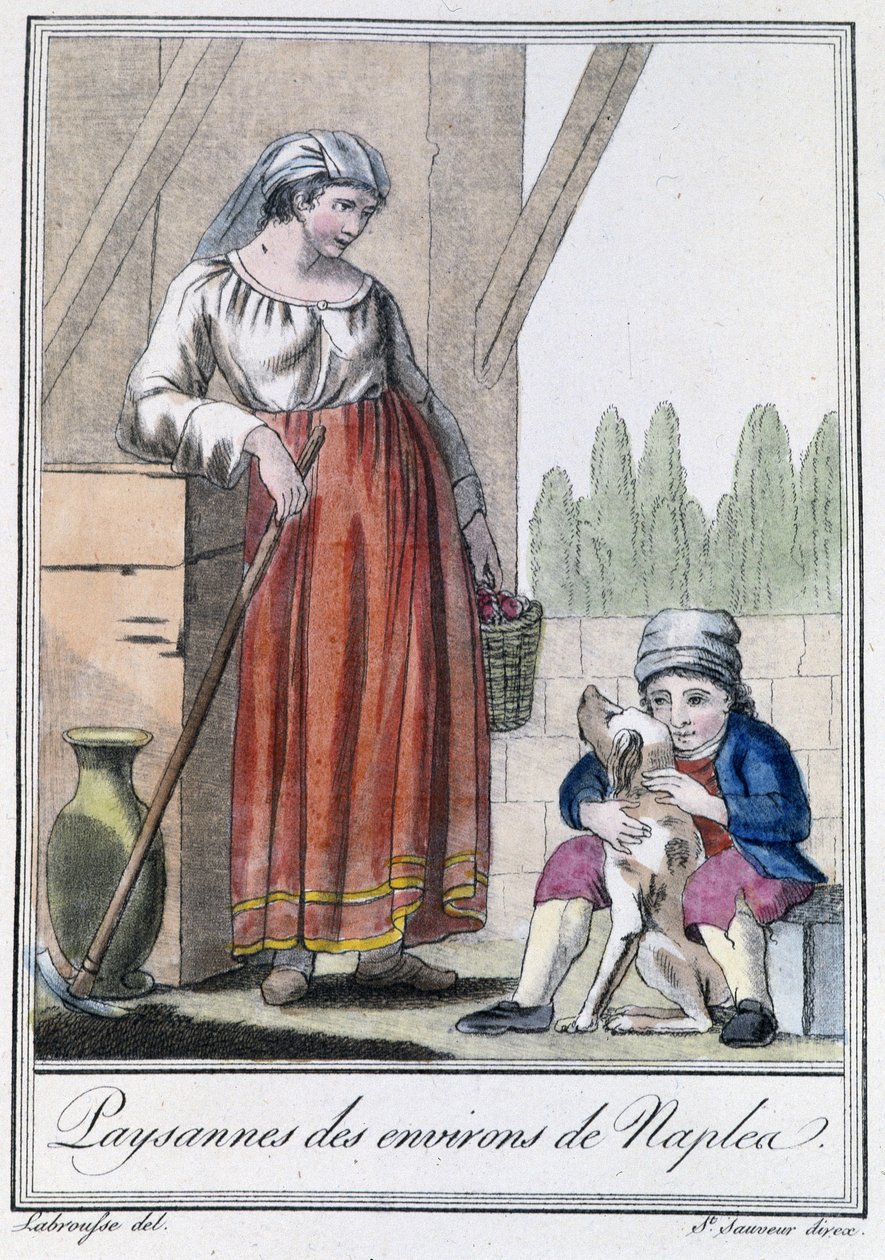 Parasztasszony Nápoly közelében – a párizsi Grasset St Sauveur „” Utazások enciklopédiájában” alkotó: Jacques Grasset de Saint Sauveur