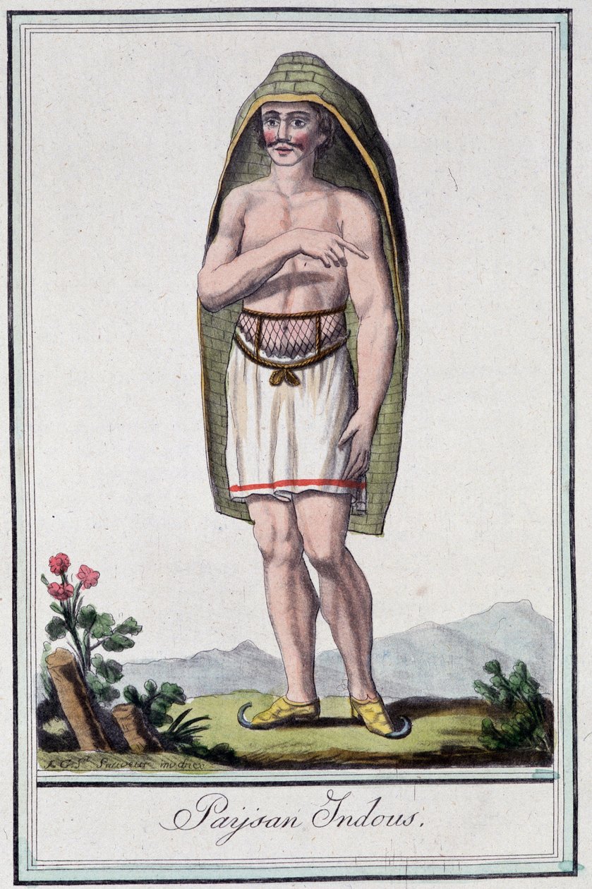 Paraszt indous (India) – Grasset St Sauveur „” Utazások enciklopédiájában”, szerk. 1796 alkotó: Jacques Grasset de Saint Sauveur