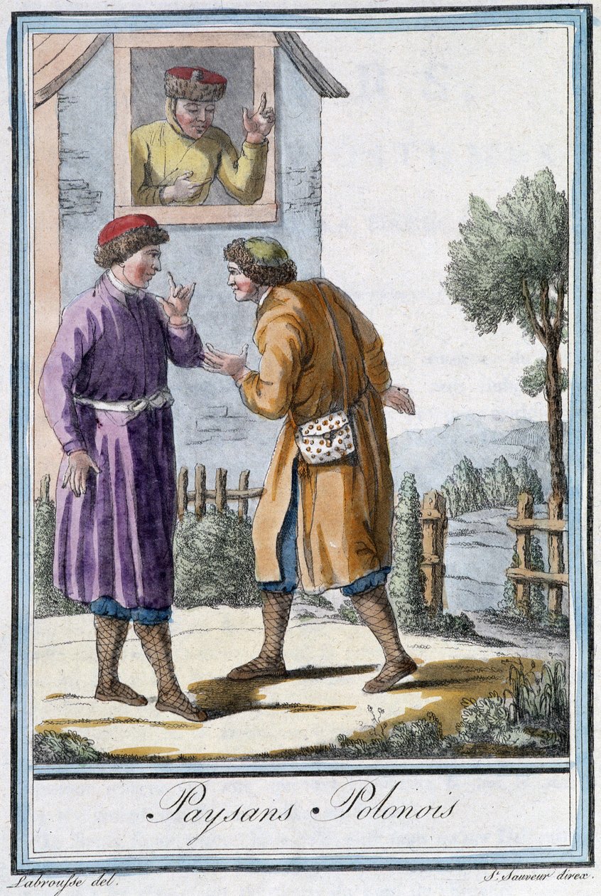 Lengyel parasztok – Grasset St Sauveur „” Utazások enciklopédiájában”, szerk. 1796 alkotó: Jacques Grasset de Saint Sauveur