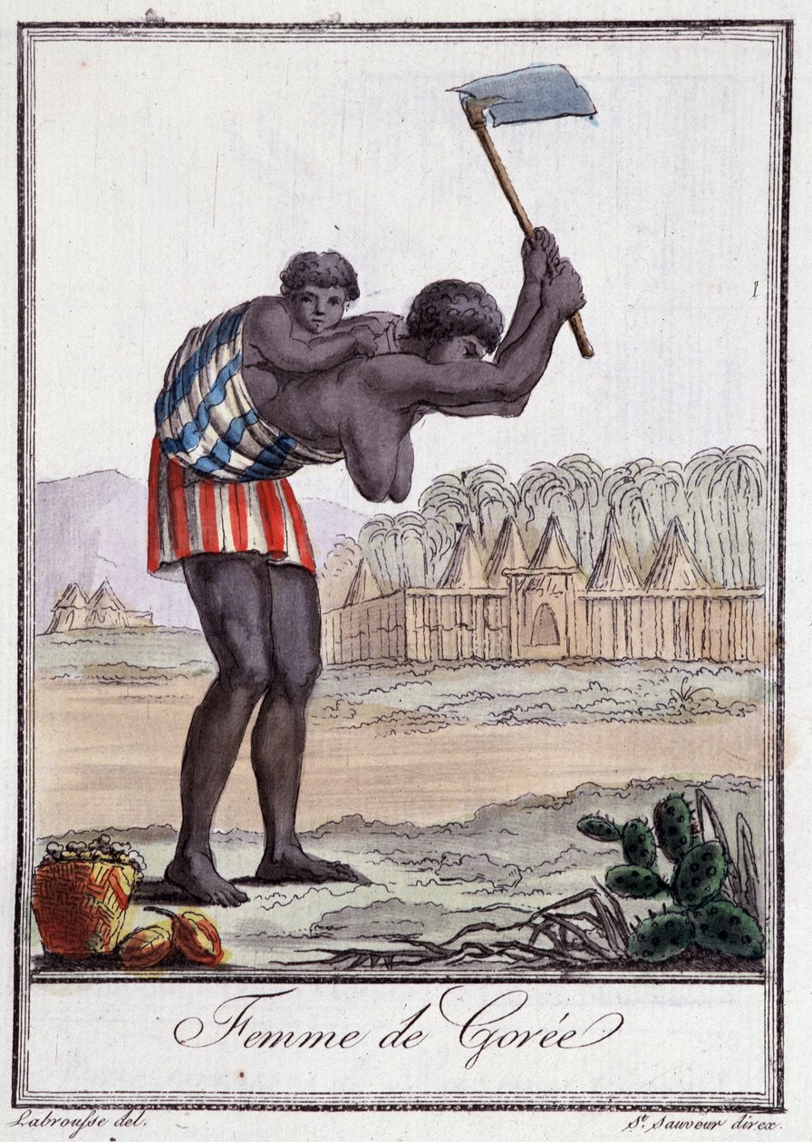 Goree-i nő verte a földet – Grasset St Sauveur „Utazások enciklopédiájában”, szerk. Deroy, Párizs alkotó: Jacques Grasset de Saint Sauveur