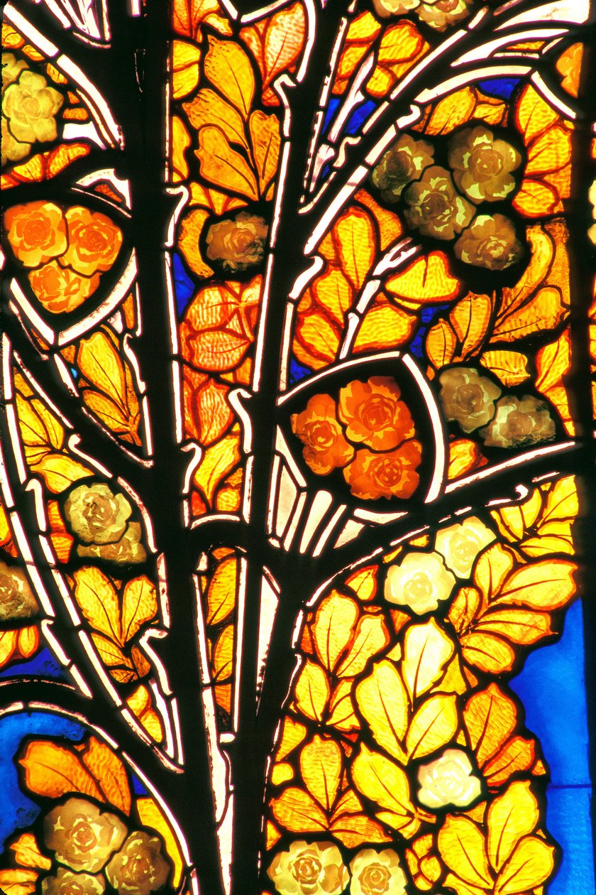 Nancy (54. osztály), szecessziós stílus, Hotel Bergeret, Jacques Gruber (1870-1936) ólomüvege „Rózsák és sirályok” alkotó: Jacques Gruber