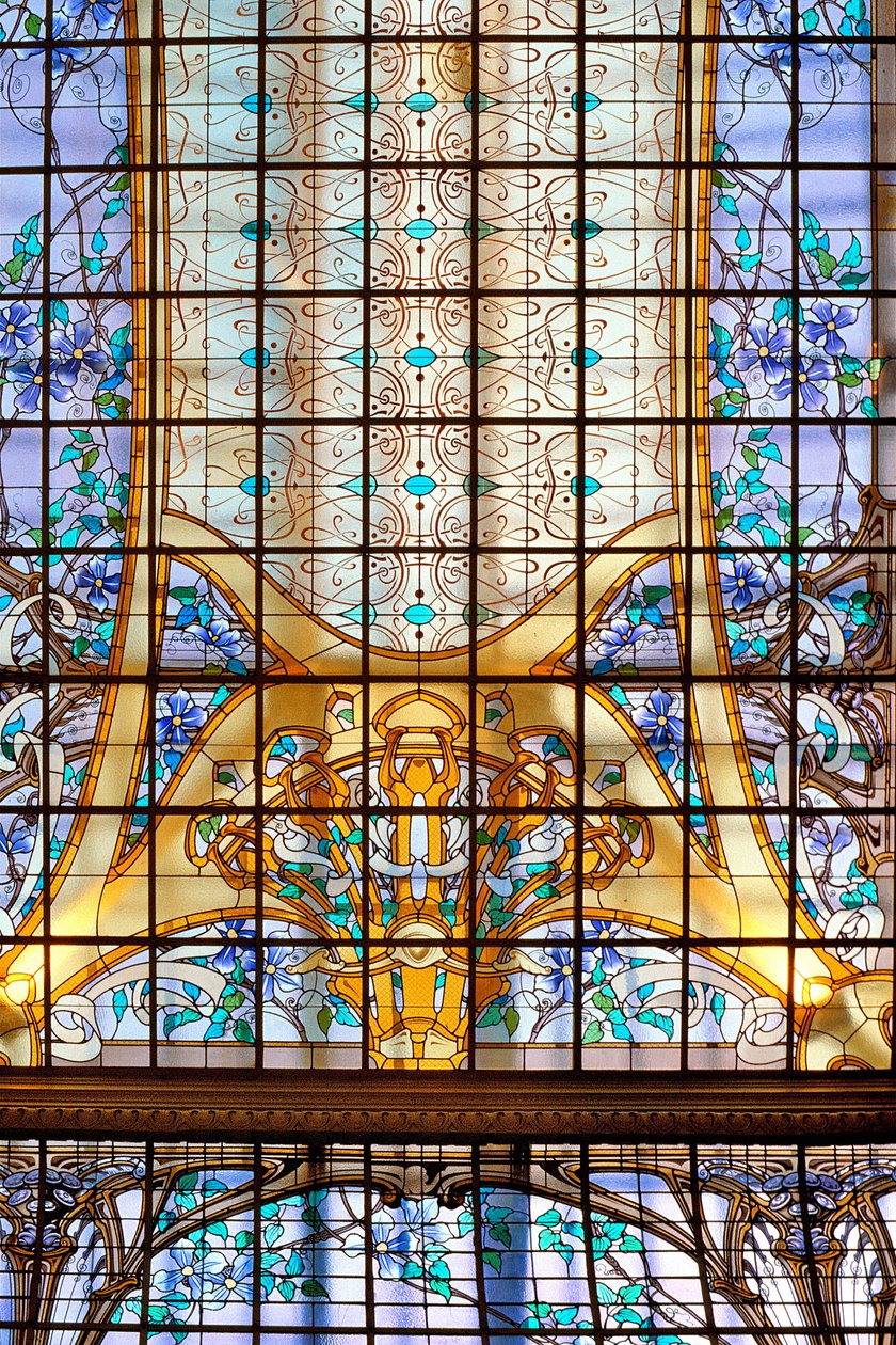 Nancy (54. osztály), szecessziós, "" La verriere aux Clematites "" (1901), Jacques Grube ólomüveg (1870-1936), Credit Lyonnais, rue St Georges alkotó: Jacques Gruber