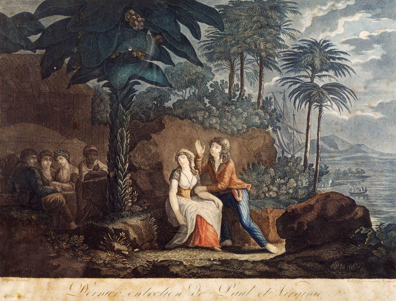 Paul és Virginia, Jacques-Henri Bernardin de Saint-Pierre (1737-1814) regényének illusztrációja alkotó: Jacques Henri Bernardin de Saint Pierre
