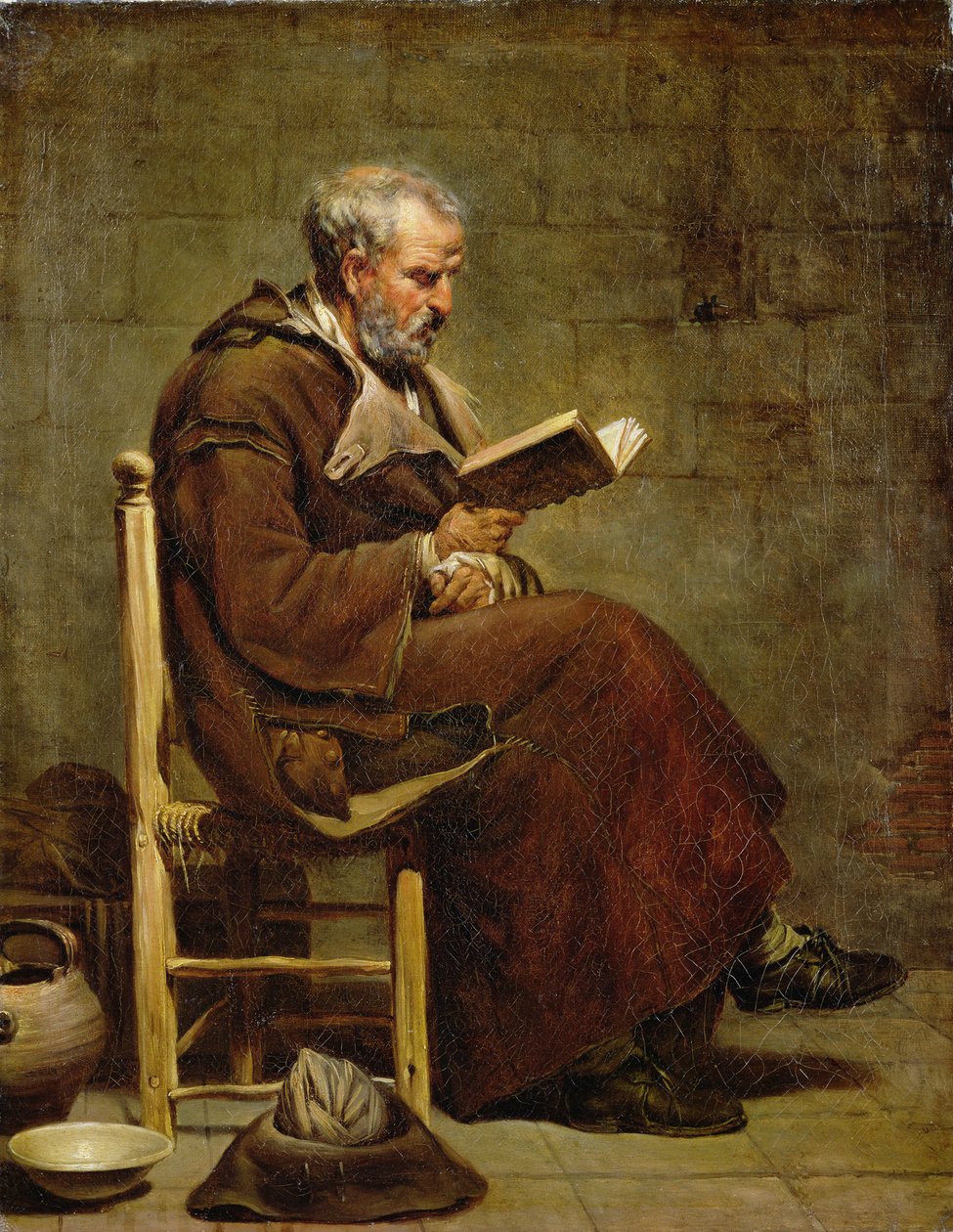 Egy ülő öregember olvas, 1797 előtt alkotó: Jacques Henri Sablet