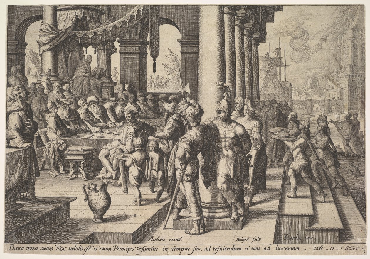 Egy bölcs király kormányának allegóriája, 1588. alkotó: Jacques II de Gheyn