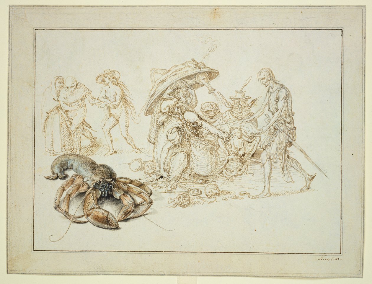 Homár és két boszorkány, 1602 körül (toll és akvarell papíron) alkotó: Jacques II de Gheyn