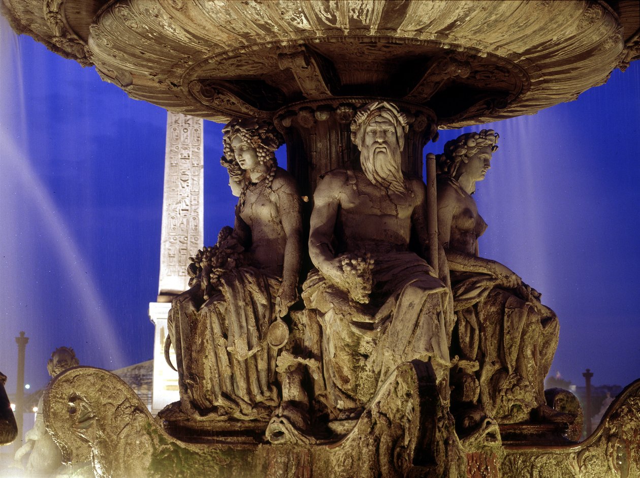 A párizsi Place de la Concorde szökőkútja. alkotó: Jacques Ignace Hittorff