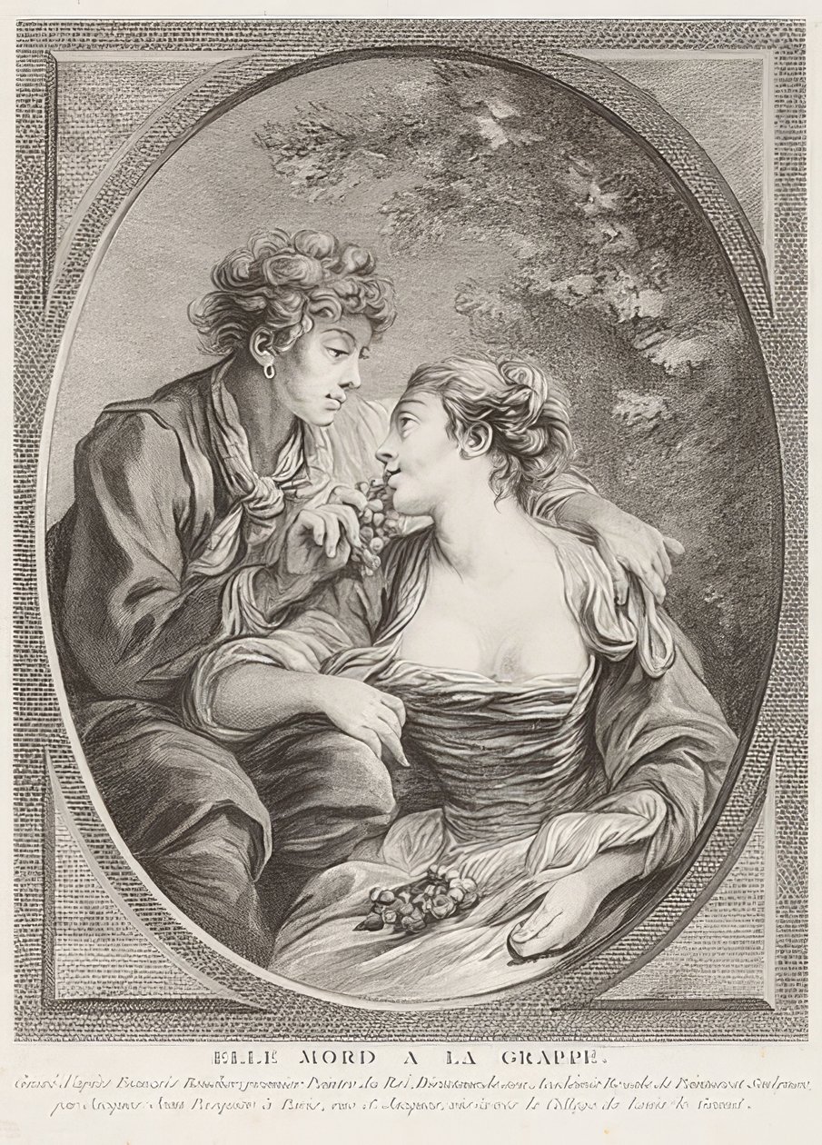 Elle mord à la grappe (meghal a szőlőn). 1768 alkotó: Jacques Jean Pasquier