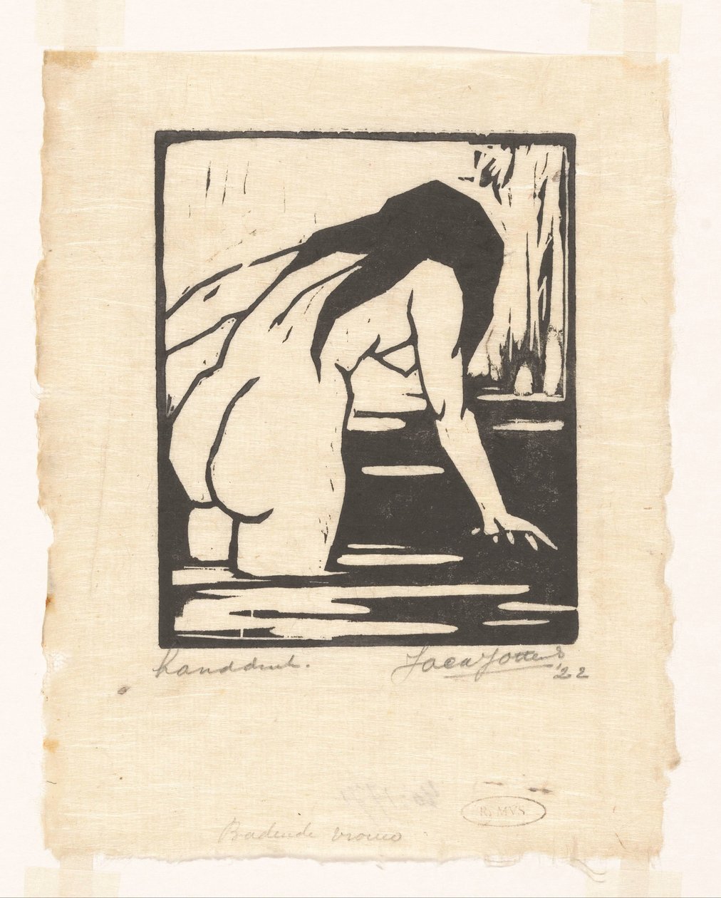 Fürdő nő (eredeti cím a tárgyon) alkotó: Jacques Jeichienus Ottens (signed by artist)