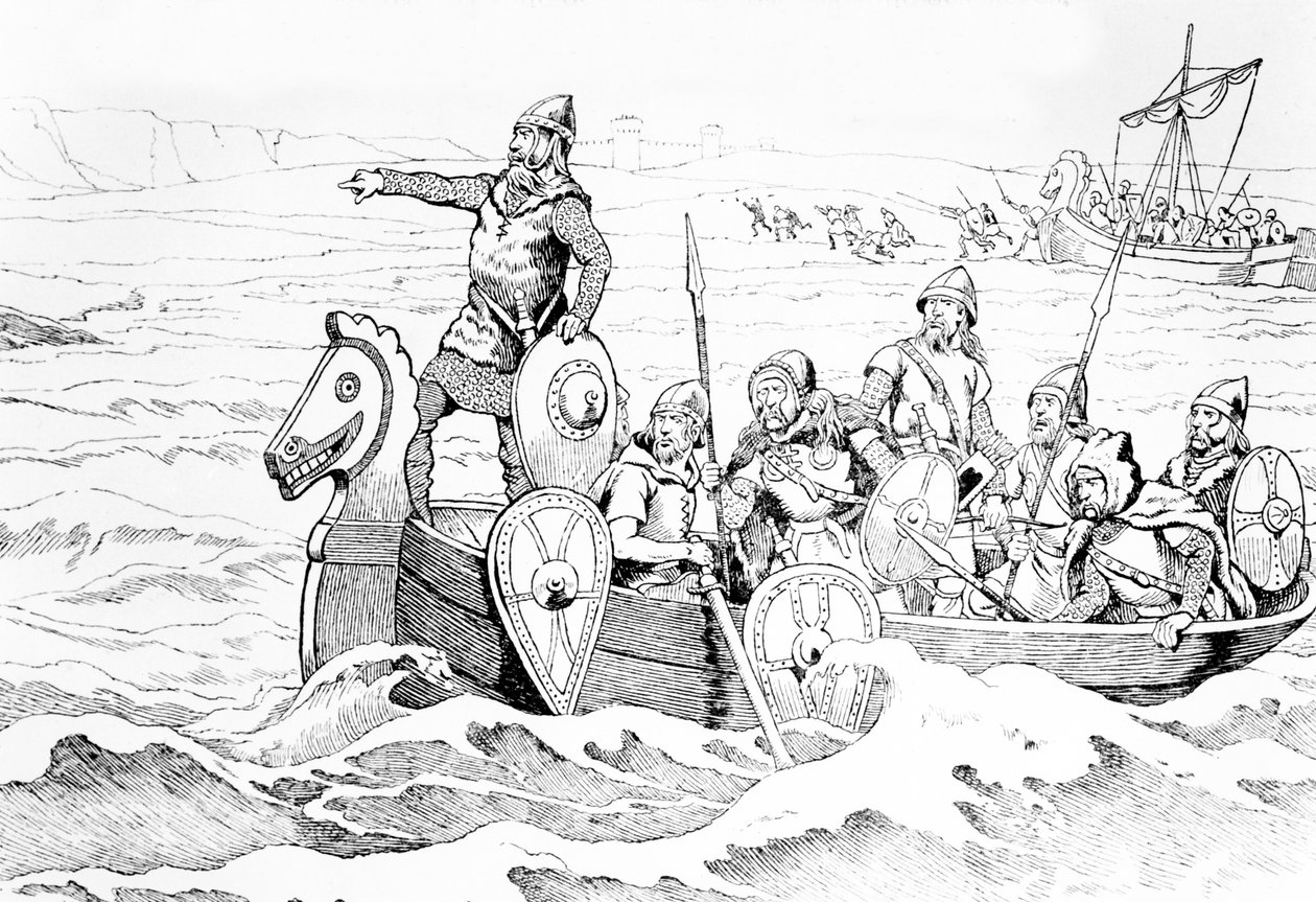 A vikingek megérkezése Franciaországba alkotó: Jacques Marie Gaston Onfray de Breville (Job)
