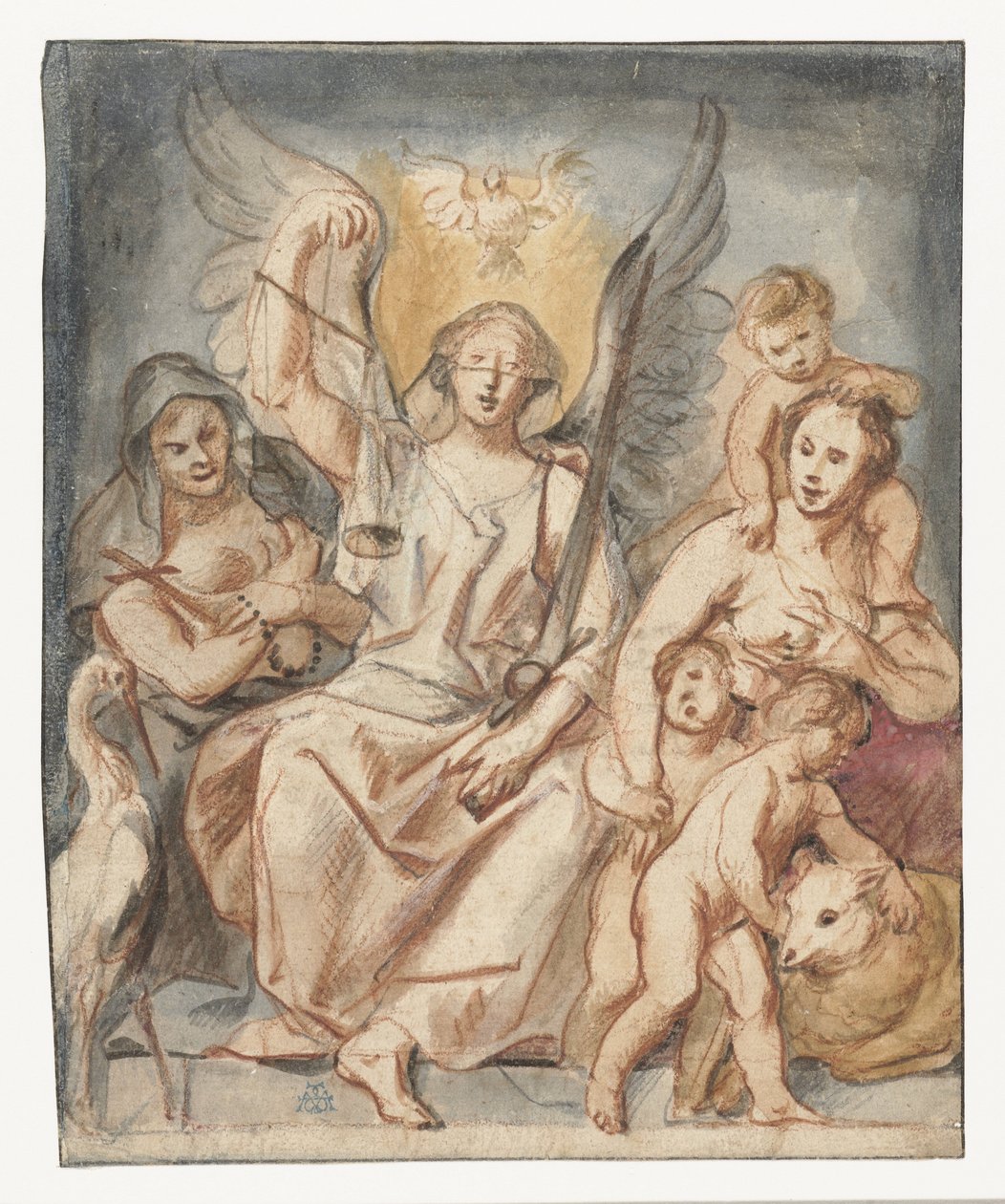 Igazságosság, a Hit és a Szeretet között ülve alkotó: Jacques Jordaens