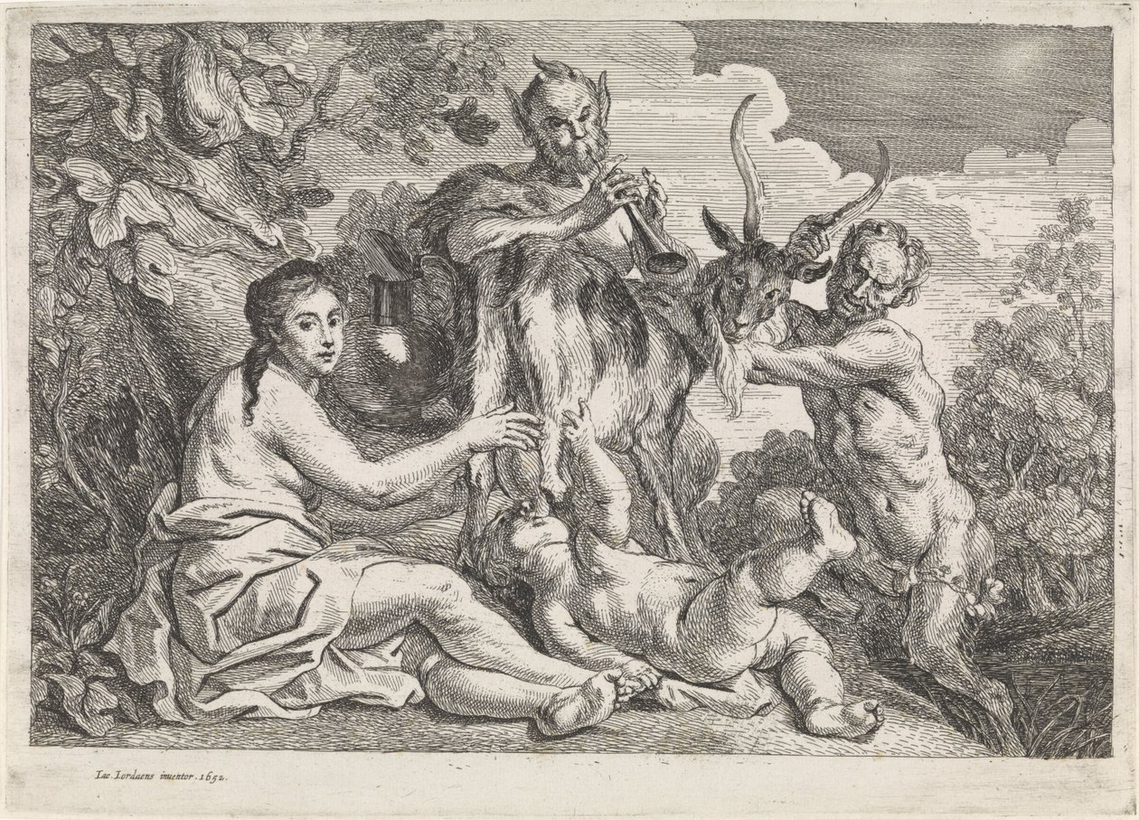 A gyermek Jupitert Amalthea kecske táplálja alkotó: Jacques Jordaens