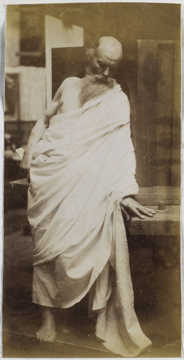 Tanulmány egy férfi modellről, egy szakállas, fehér ruhába öltözött öregemberről Jacques de Lalaing stúdiójában alkotó: Jacques Lalaing (attributed to)