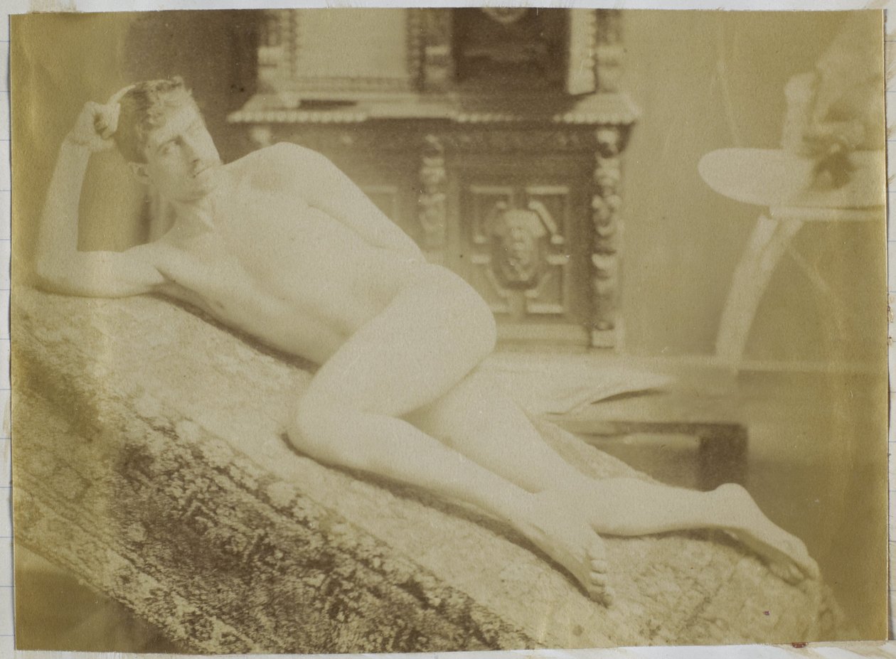 Tanulmányozás egy férfi meztelen modellről, aki hazudik, Jacques de Lalaing stúdiójában alkotó: Jacques Lalaing (attributed to)