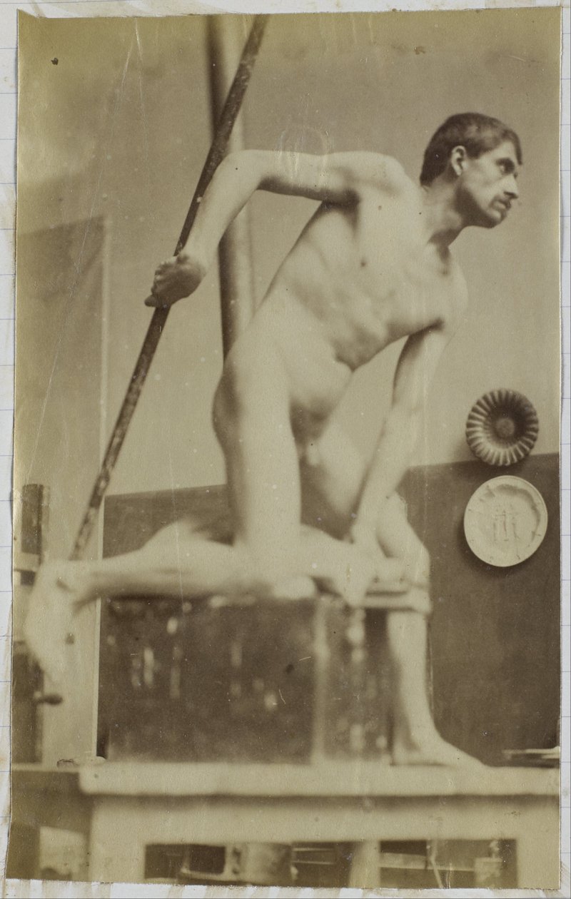Tanulmányozás egy férfi meztelen modellről, lándzsával a kézben Jacques de Lalaing stúdiójában alkotó: Jacques Lalaing (attributed to)