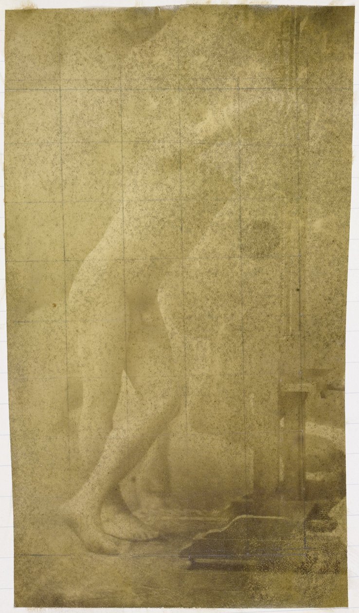 Egy festőállványnak támaszkodó férfi meztelen modell tanulmányozása Jacques de Lalaing stúdiójában alkotó: Jacques Lalaing (attributed to)