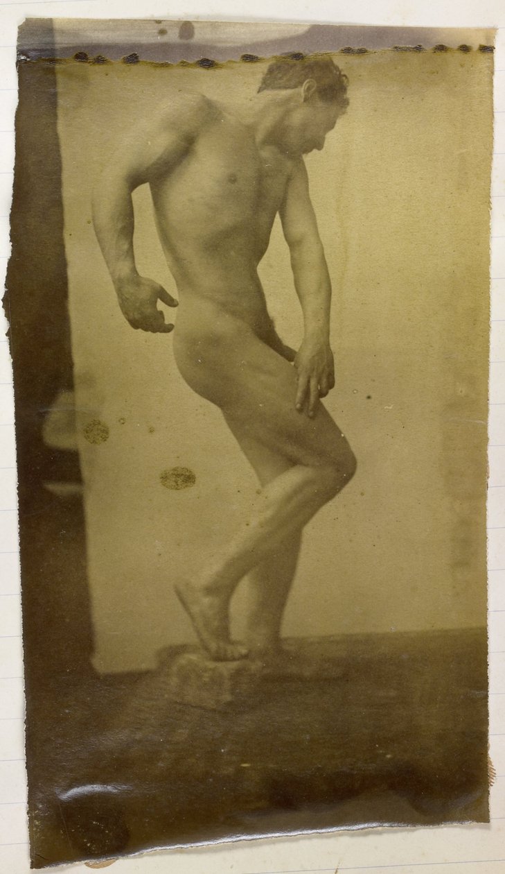 Egy férfi meztelen modell tanulmányozása, álló és oldalról nézve, Jacques de Lalaing stúdiójában alkotó: Jacques Lalaing (attributed to)