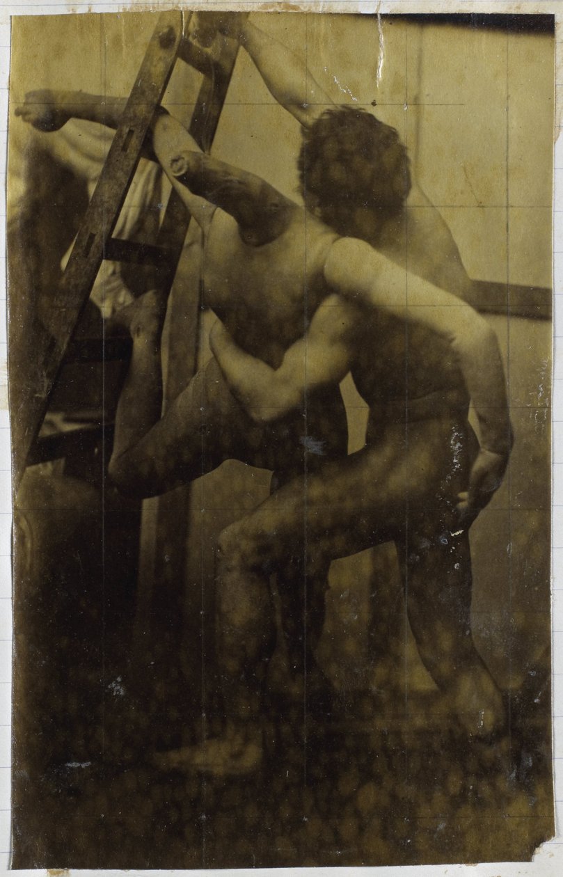Tanulmány egy férfi meztelen modellről, aki egy babával birkózik Jacques de Lalaing stúdiójában alkotó: Jacques Lalaing (attributed to)