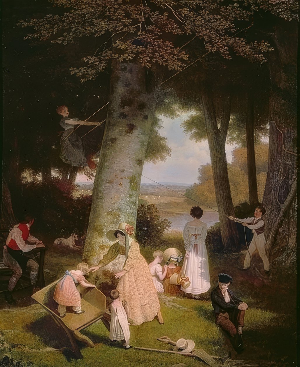 A játszótér (La Place de Jeux). 1830 alkotó: Jacques Laurent Agasse