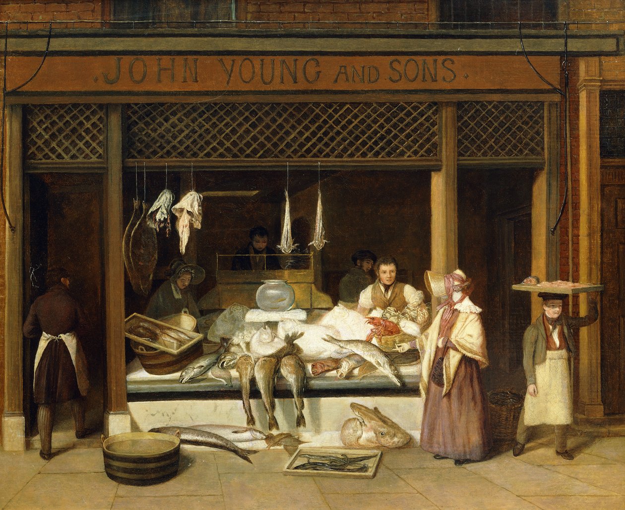 John Young és fiai, a halkereskedők, alkotó: Jacques Laurent Agasse