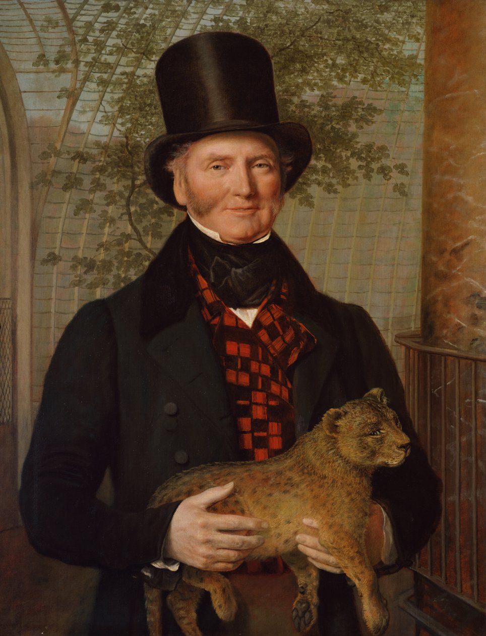 Edward Cross portréja, kezében egy oroszlánkölyök, 1838 alkotó: Jacques Laurent Agasse