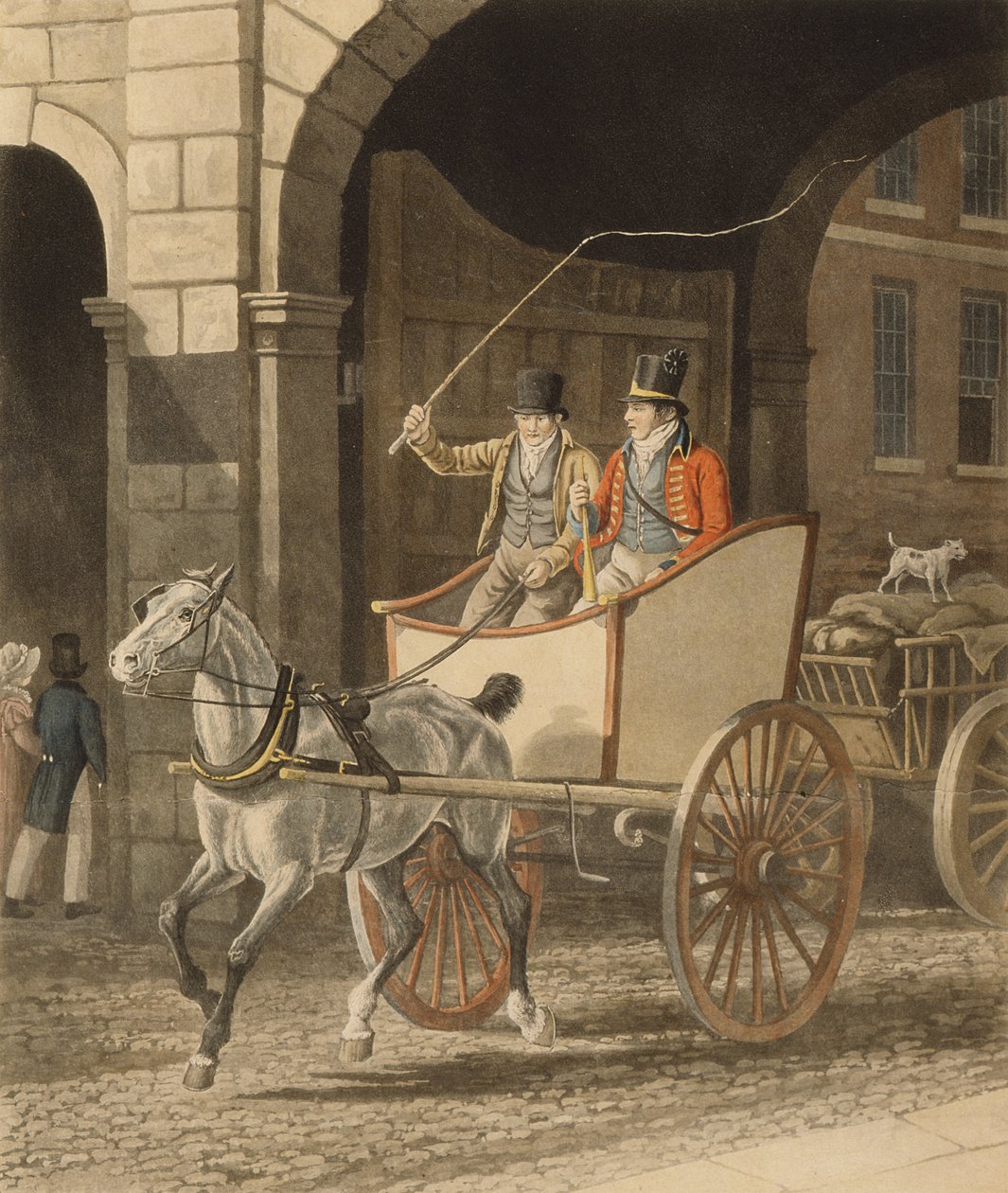 Coaching vagy The Mail Guard, metszett Matthew Dubourg (fl.1786-1838) 1825 (akvatinta) alkotó: Jacques Laurent after Agasse