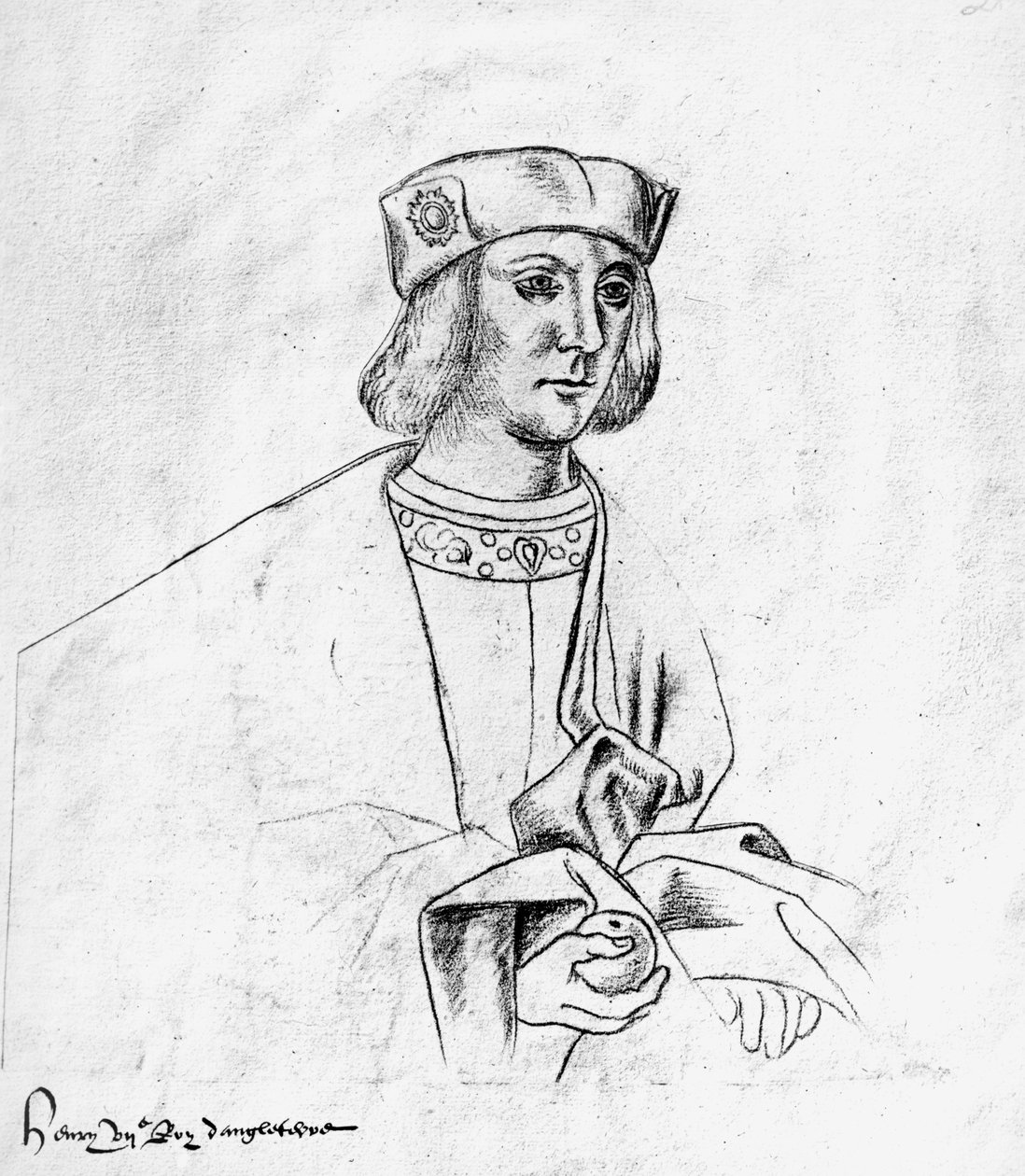 Ms.266 fol.10 VII. Henrik (1457-1509) angol király (1485-1509), a „Recueil d
